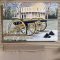 Officers’ Legacy greeting card featuring cannons and a historic home on Officers’ Row